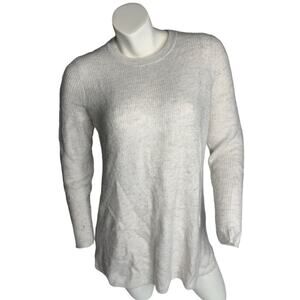 Old Navy maternity small heather white ribbed knit sweater pregnancy